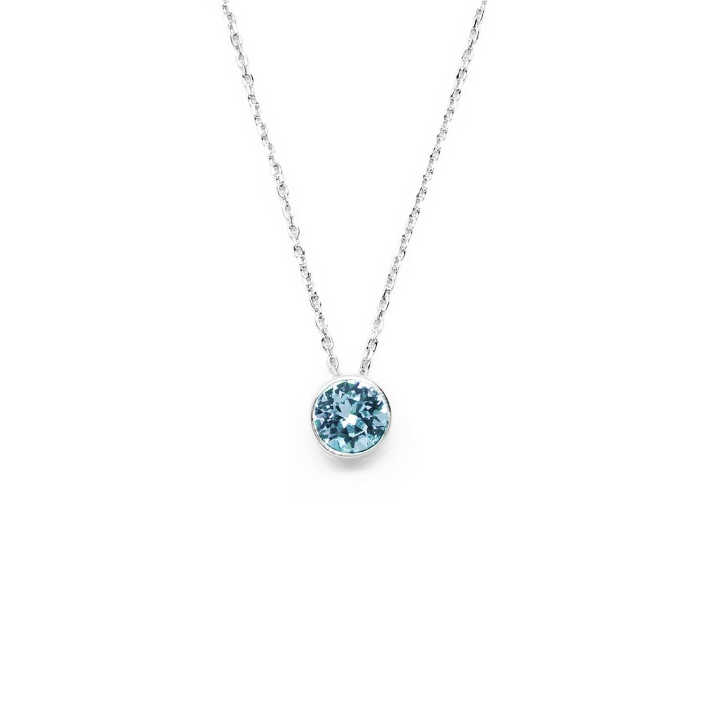 Silver and Blue Sapphire Edith Crystal Pendant Necklace | Sterling King |  Jewelry